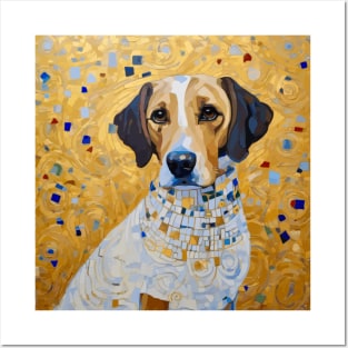 Gustav Klimt Style Dog in a Beautiful Dress Posters and Art